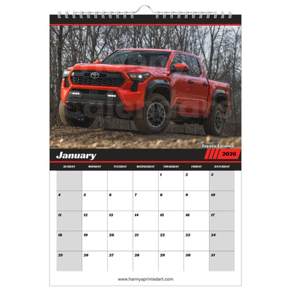 Pickup Trucks 2026 - Calendar with planner