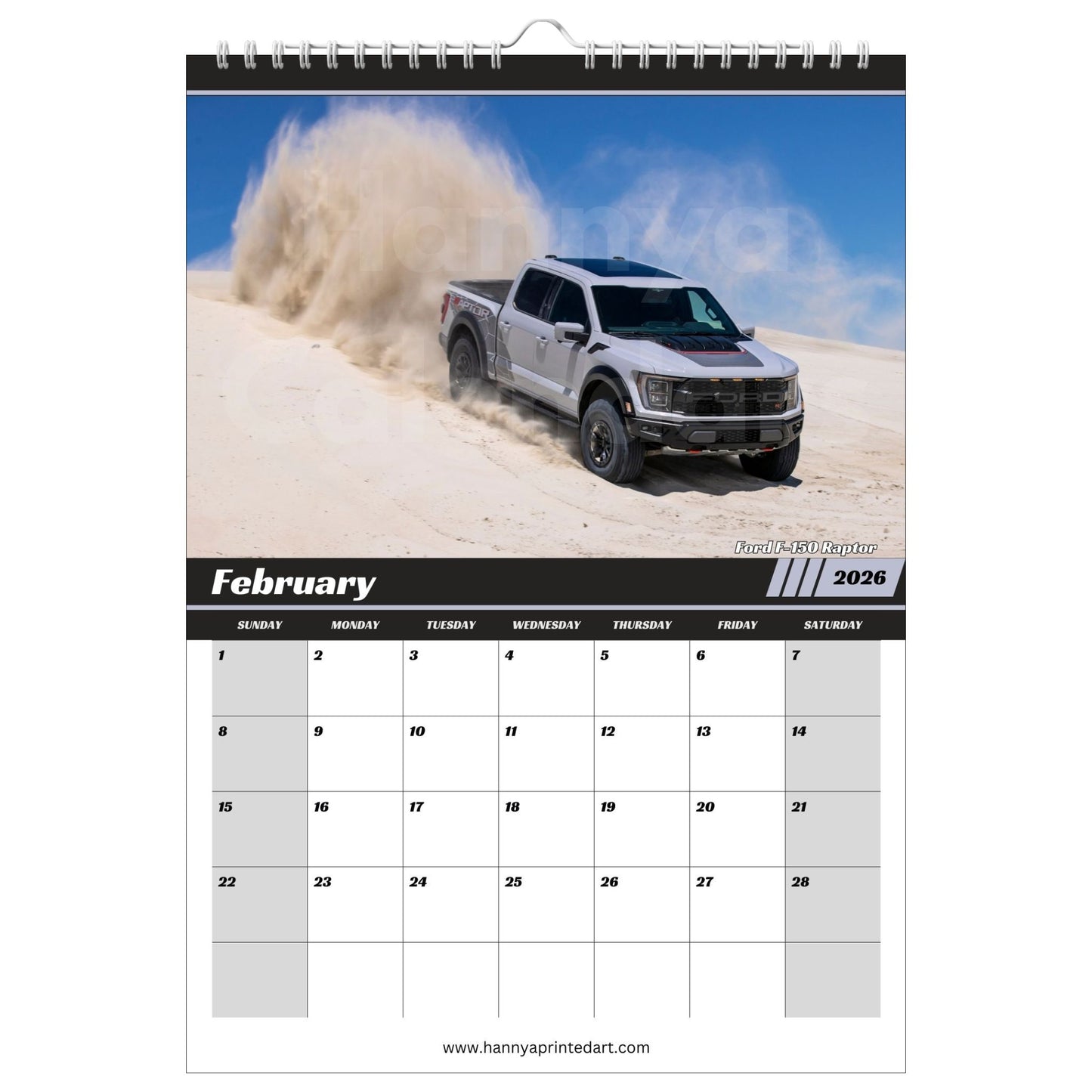 Pickup Trucks 2026 - Calendar with planner