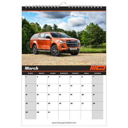 Pickup Trucks 2026 - Calendar with planner