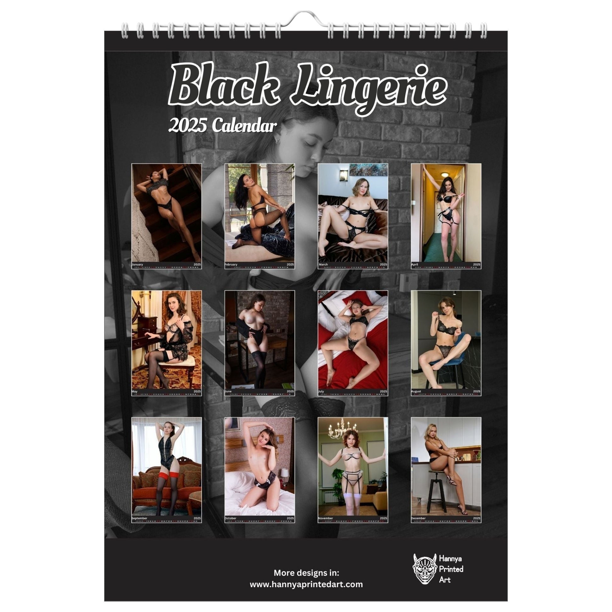 Black Lingerie 2025 - Calendar - Hannya Printed Art