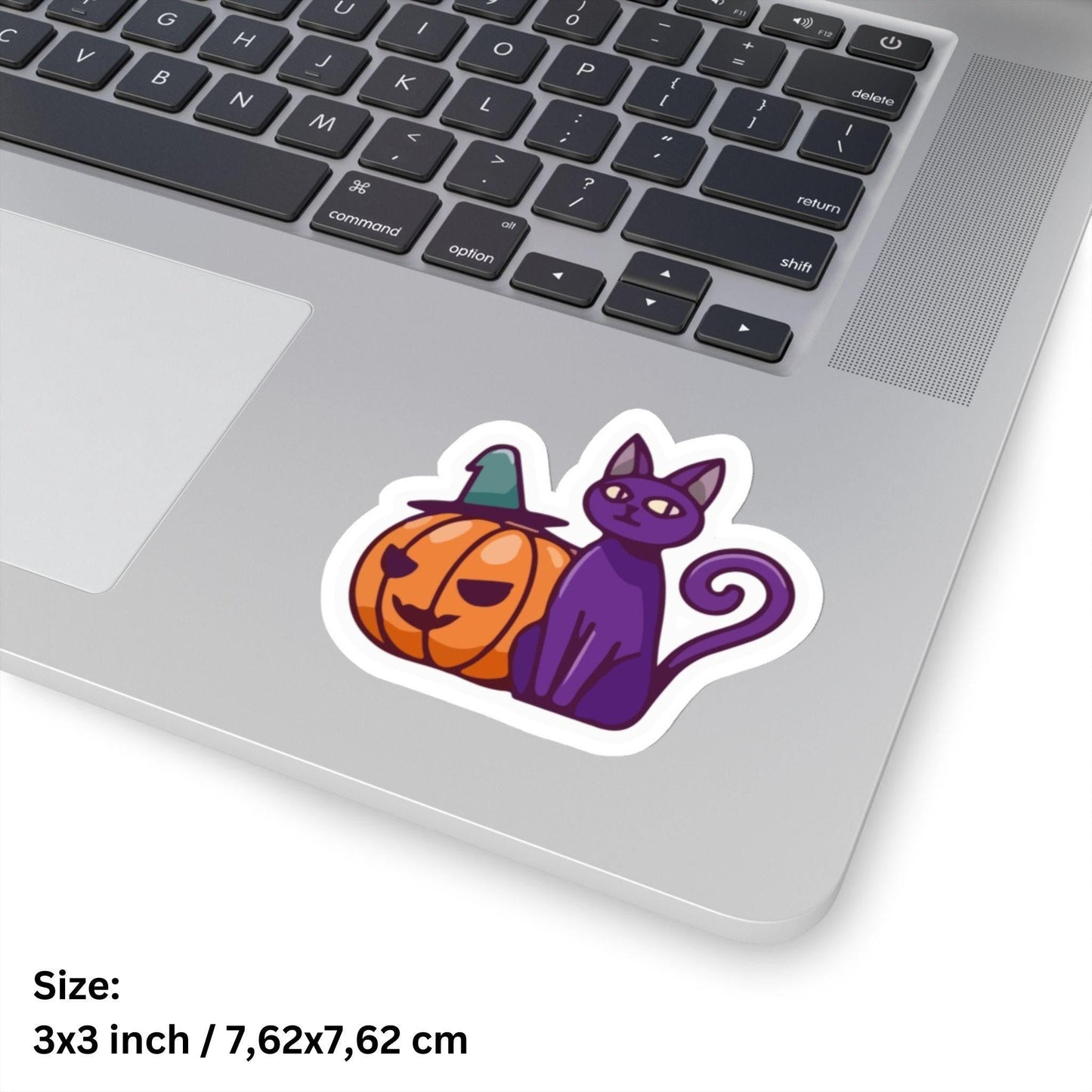 Cat and Pumpkin Sticker - Kiss - Cut Style - Hannya Printed Art