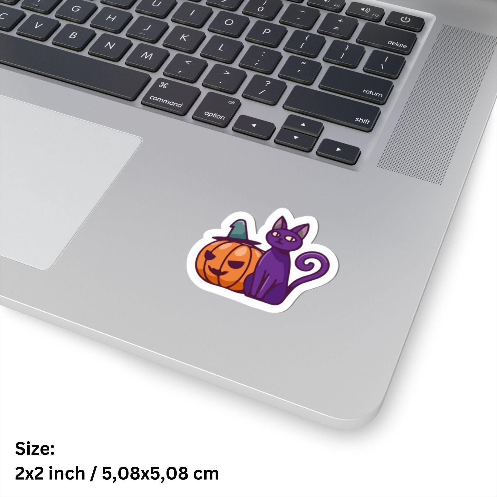 Cat and Pumpkin Sticker - Kiss - Cut Style - Hannya Printed Art