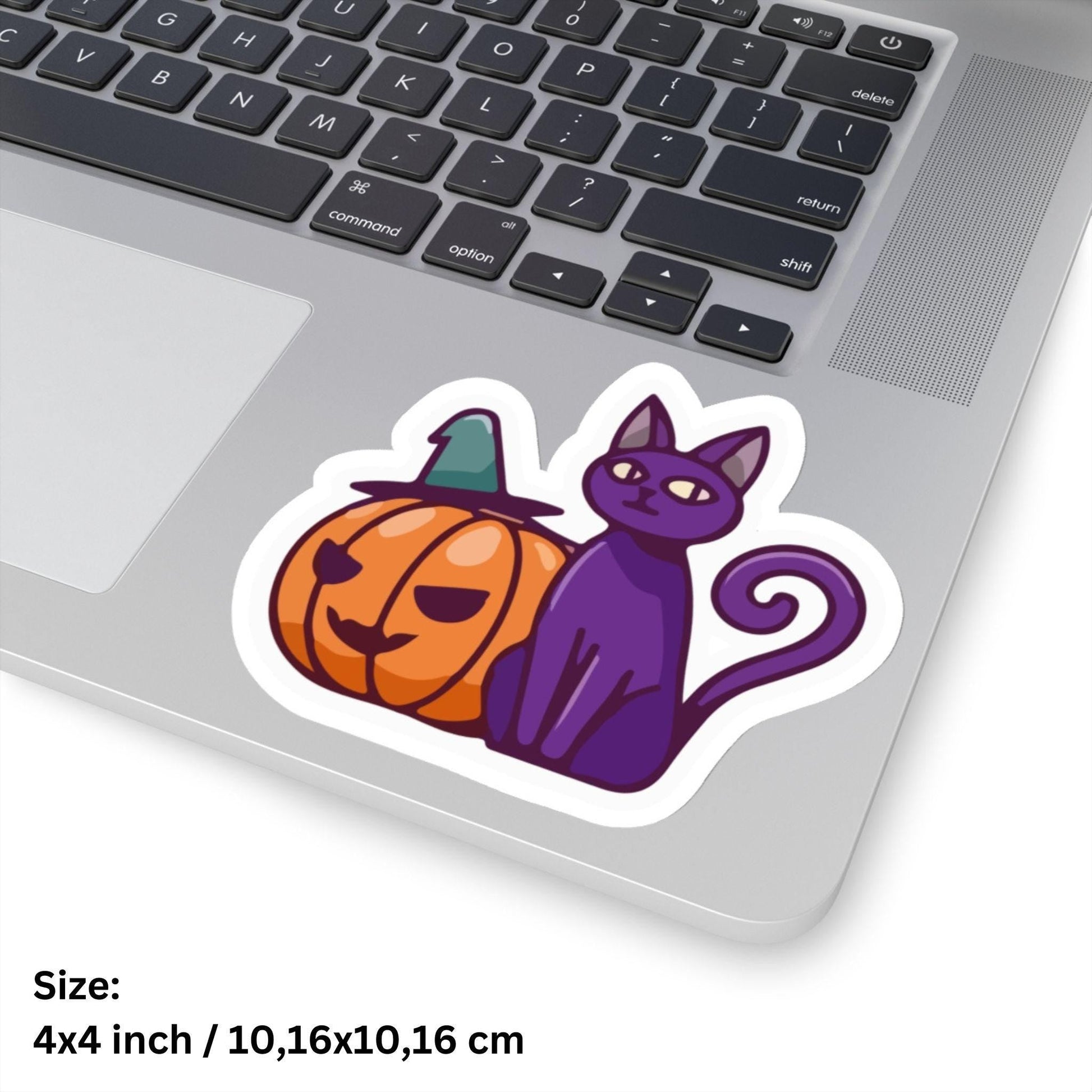 Cat and Pumpkin Sticker - Kiss - Cut Style - Hannya Printed Art