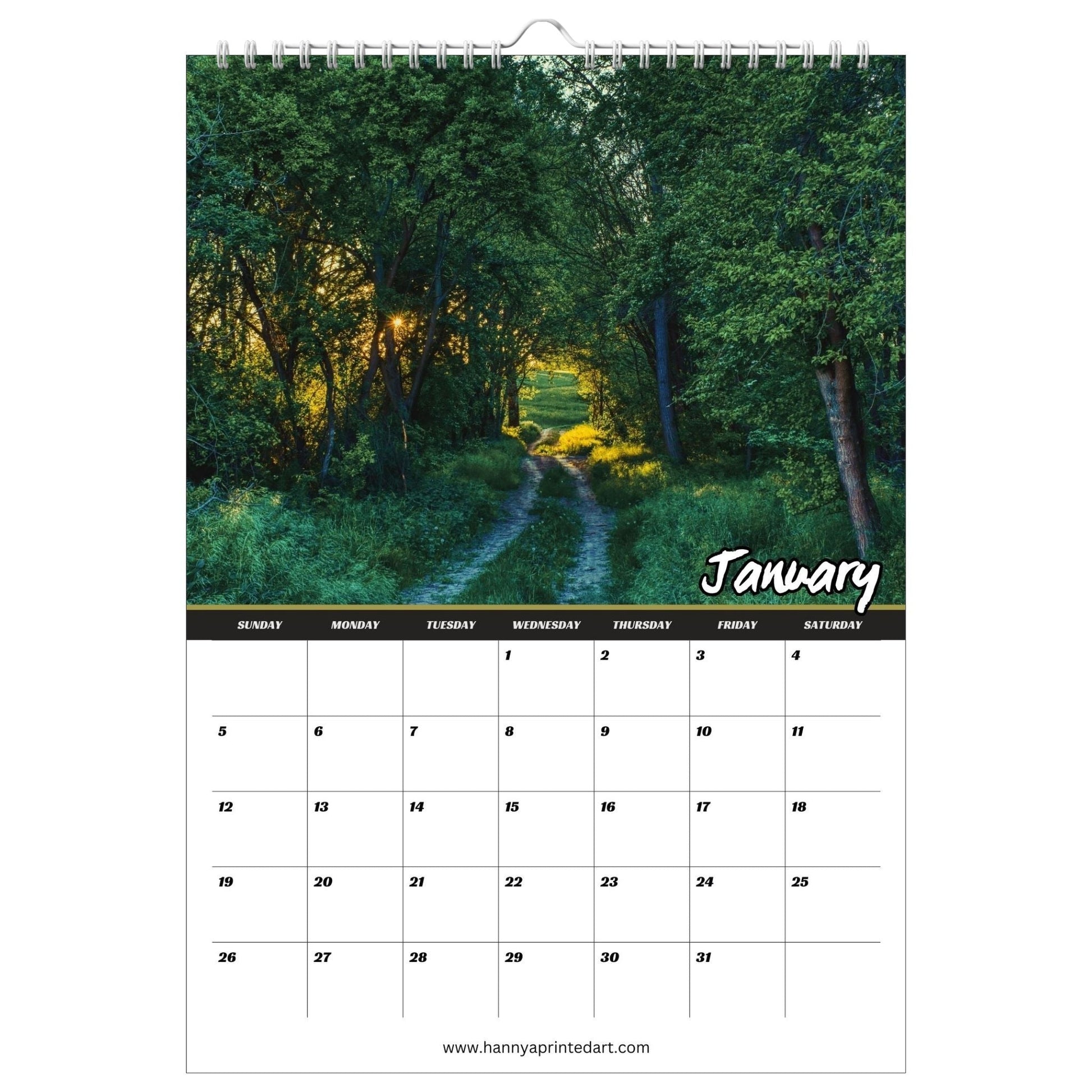 Forests 2025 Calendar - Calendar with Planner - Hannya Printed Art