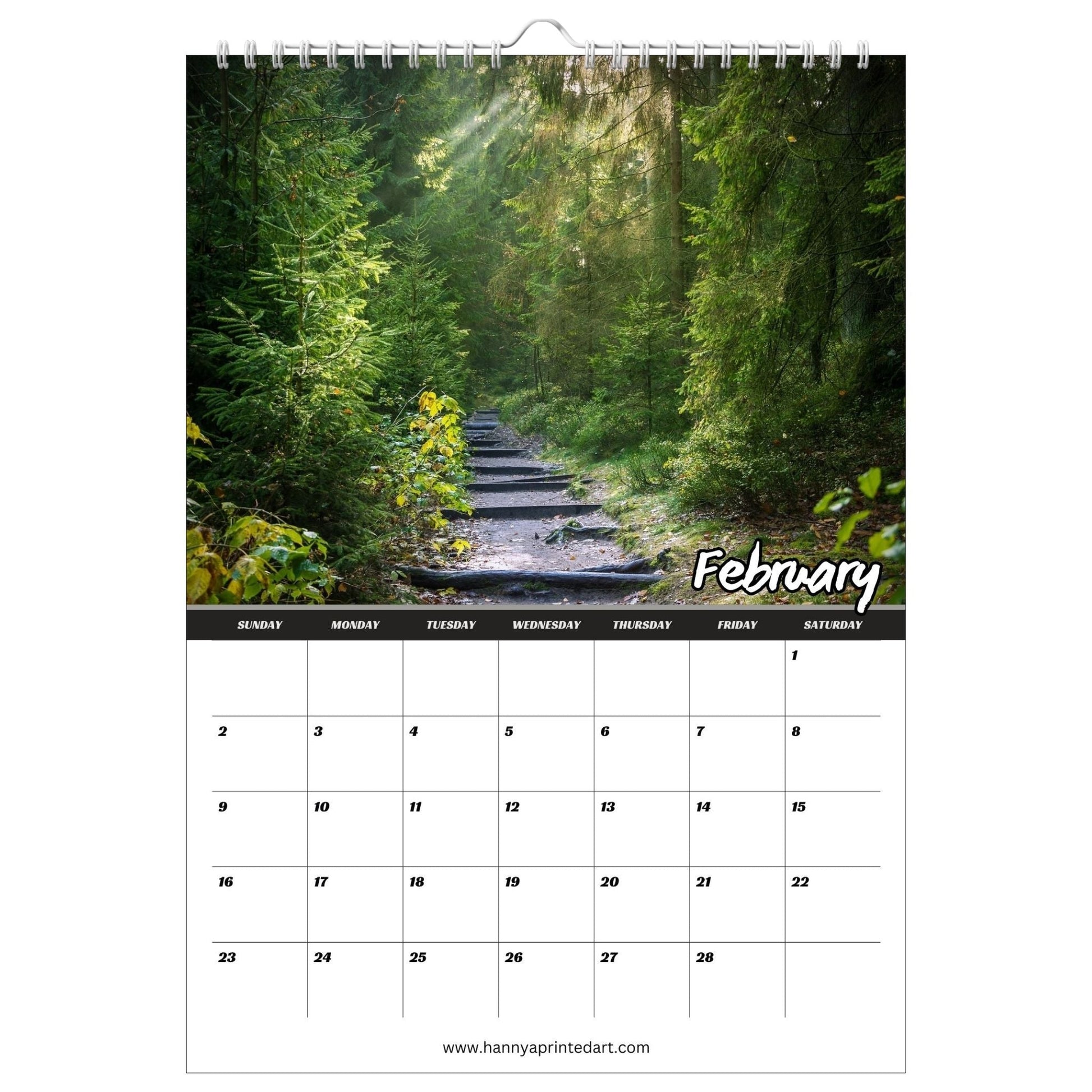 Forests 2025 Calendar - Calendar with Planner - Hannya Printed Art