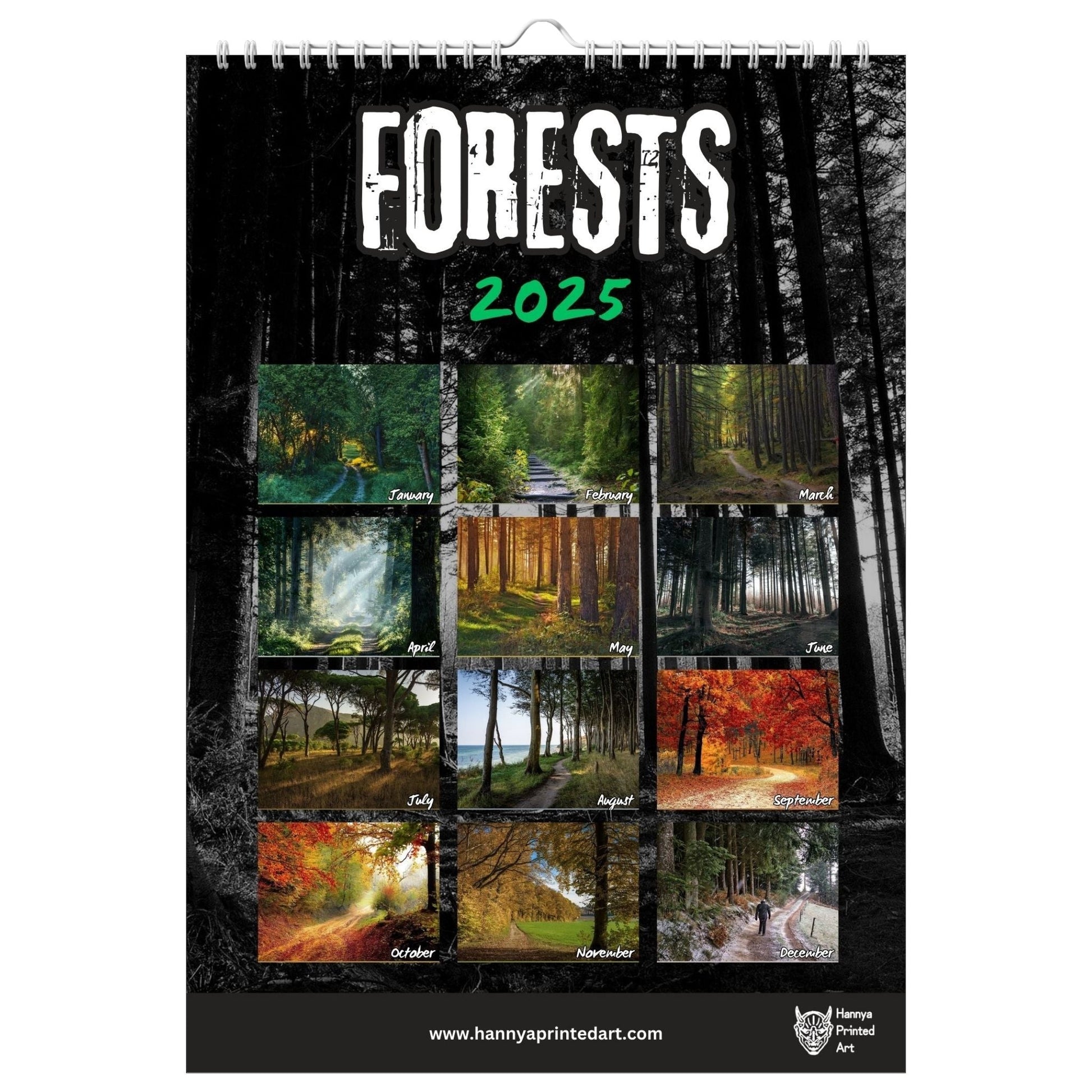 Forests 2025 Calendar - Calendar with Planner - Hannya Printed Art