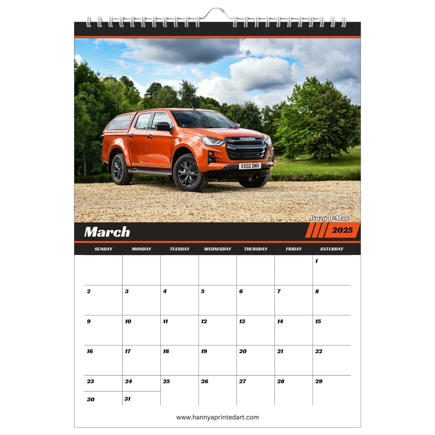 Pickup Trucks 2025 - Calendar with Planner - Hannya Printed Art