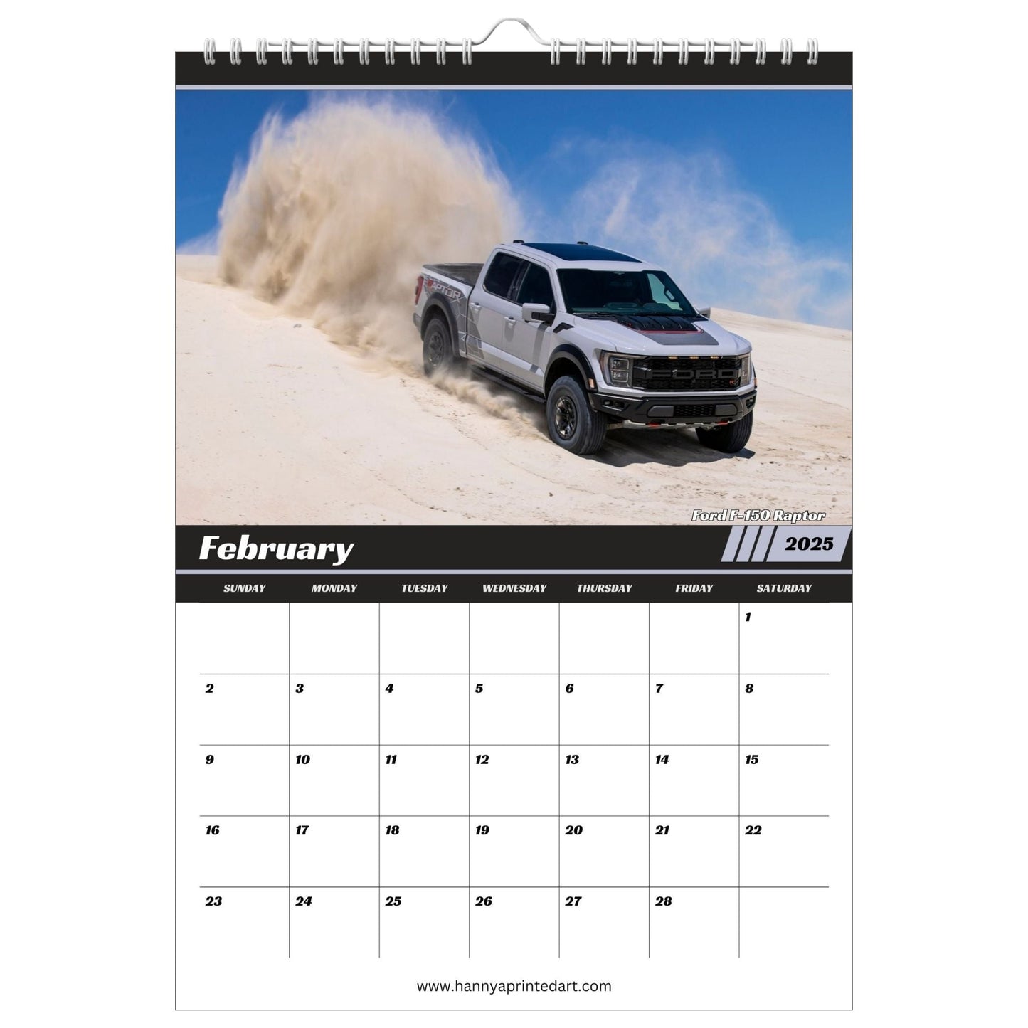 Pickup Trucks 2025 - Calendar with Planner - Hannya Printed Art