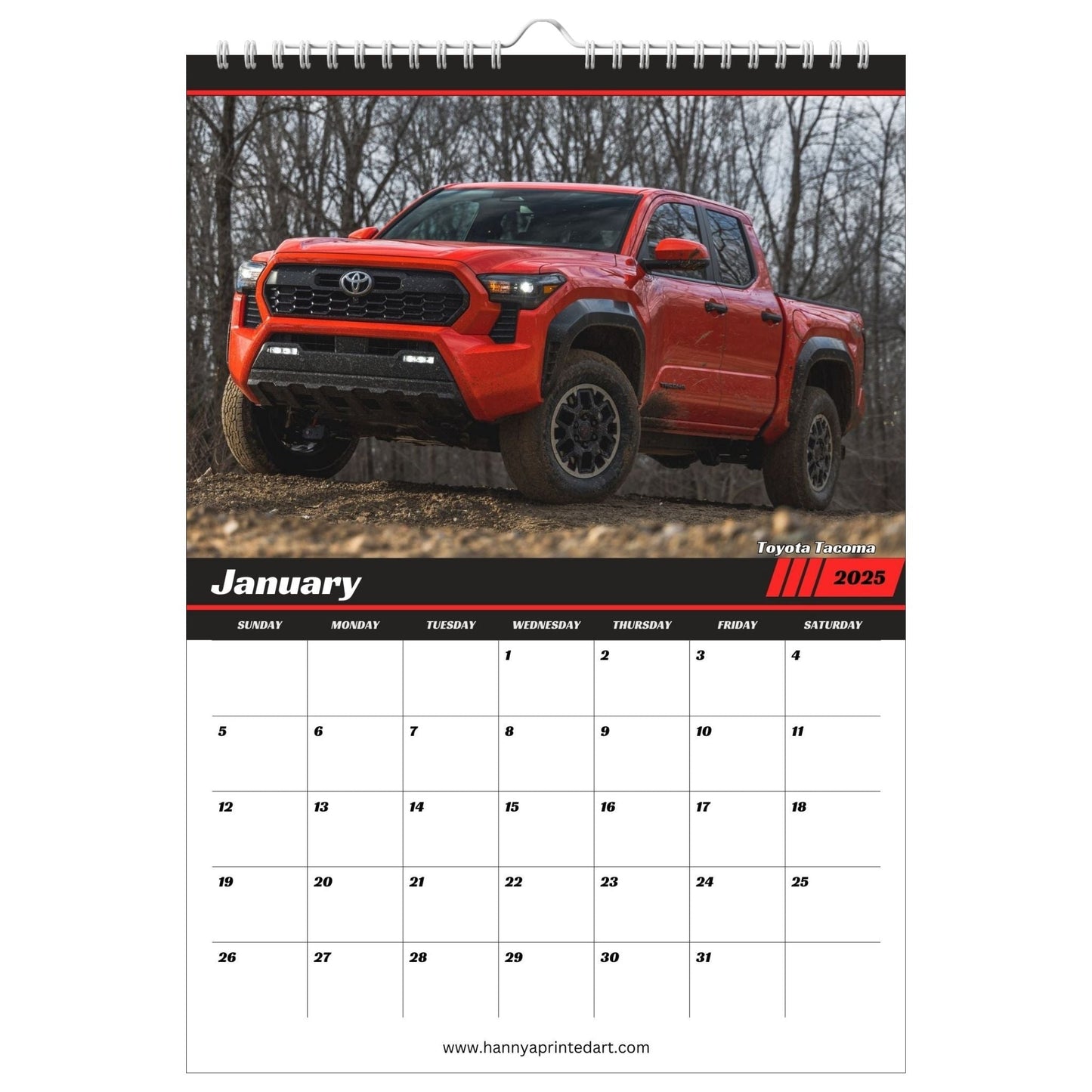 Pickup Trucks 2025 - Calendar with Planner - Hannya Printed Art