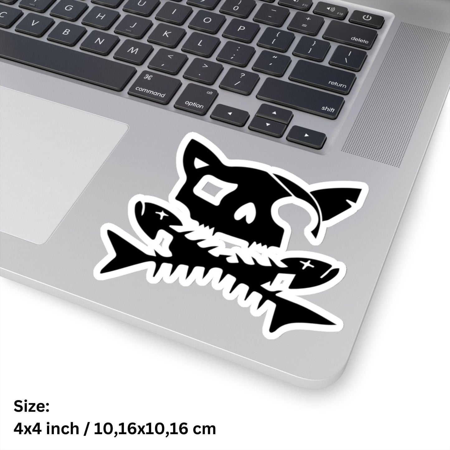 Pirate Cat Jolly Roger Sticker - Kiss - Cut Style - Hannya Printed Art