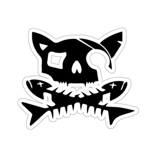 Pirate Cat Jolly Roger Sticker - Kiss - Cut Style - Hannya Printed Art