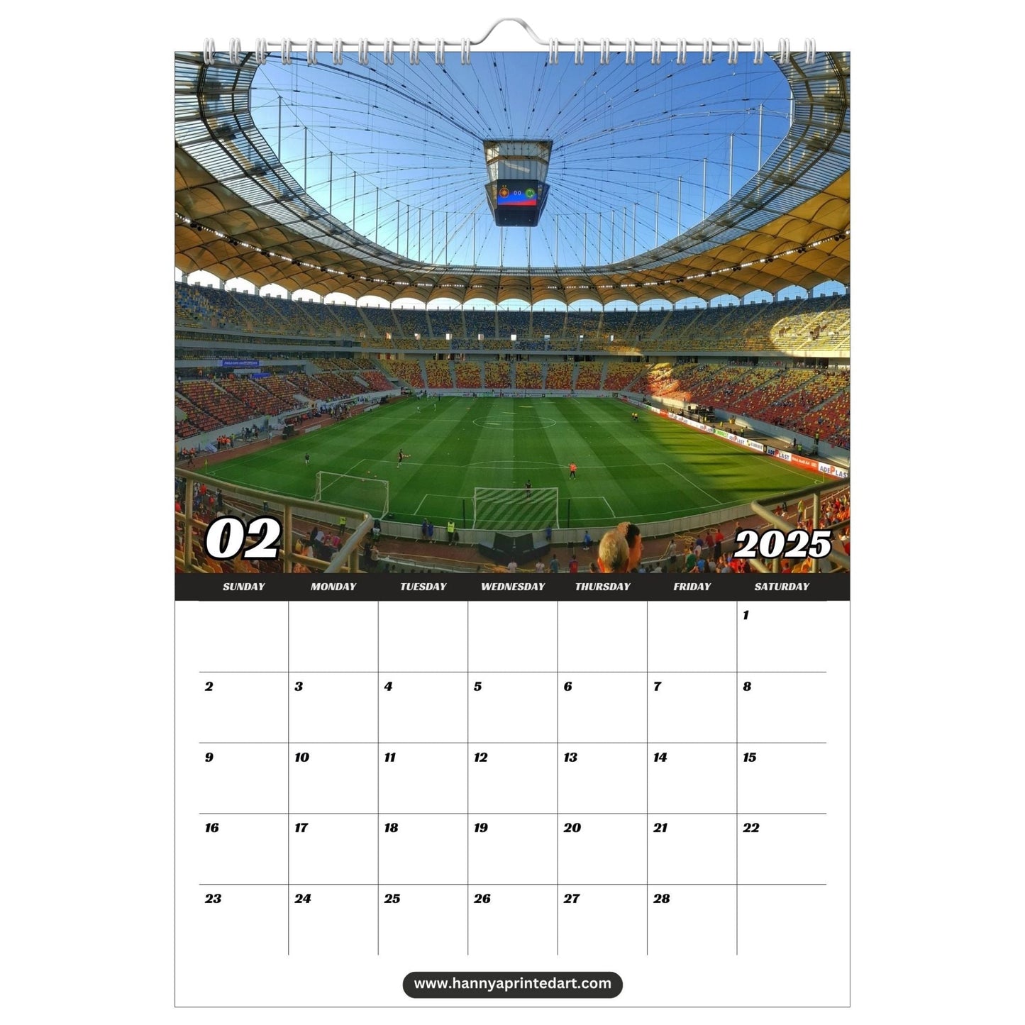 Soccer Stadiums 2025 - Calendar and Planner - Hannya Printed Art