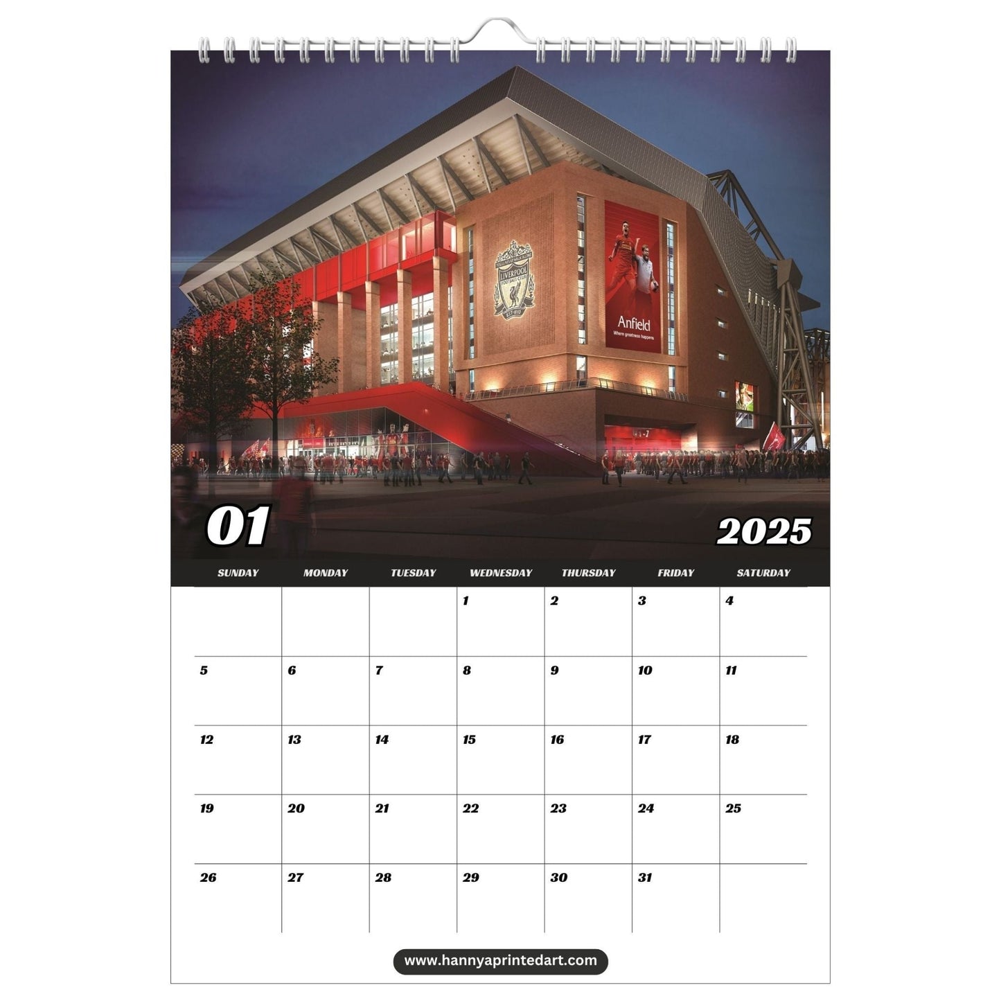 Soccer Stadiums 2025 - Calendar and Planner - Hannya Printed Art