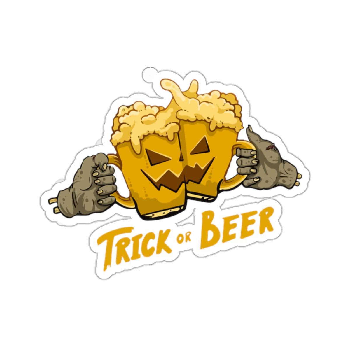 Trick or Beer Sticker - Kiss - Cut Style - Hannya Printed Art