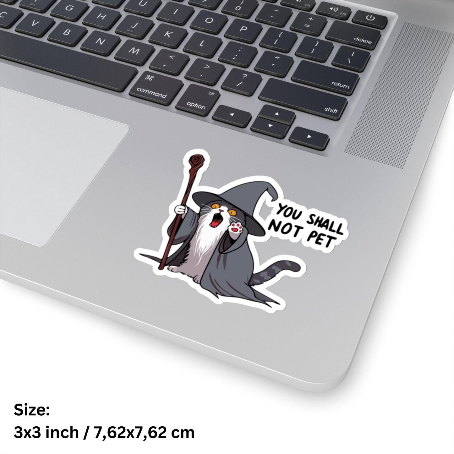 You Shall Not Pet Cat Quote Sticker - Kiss - Cut Style - Hannya Printed Art