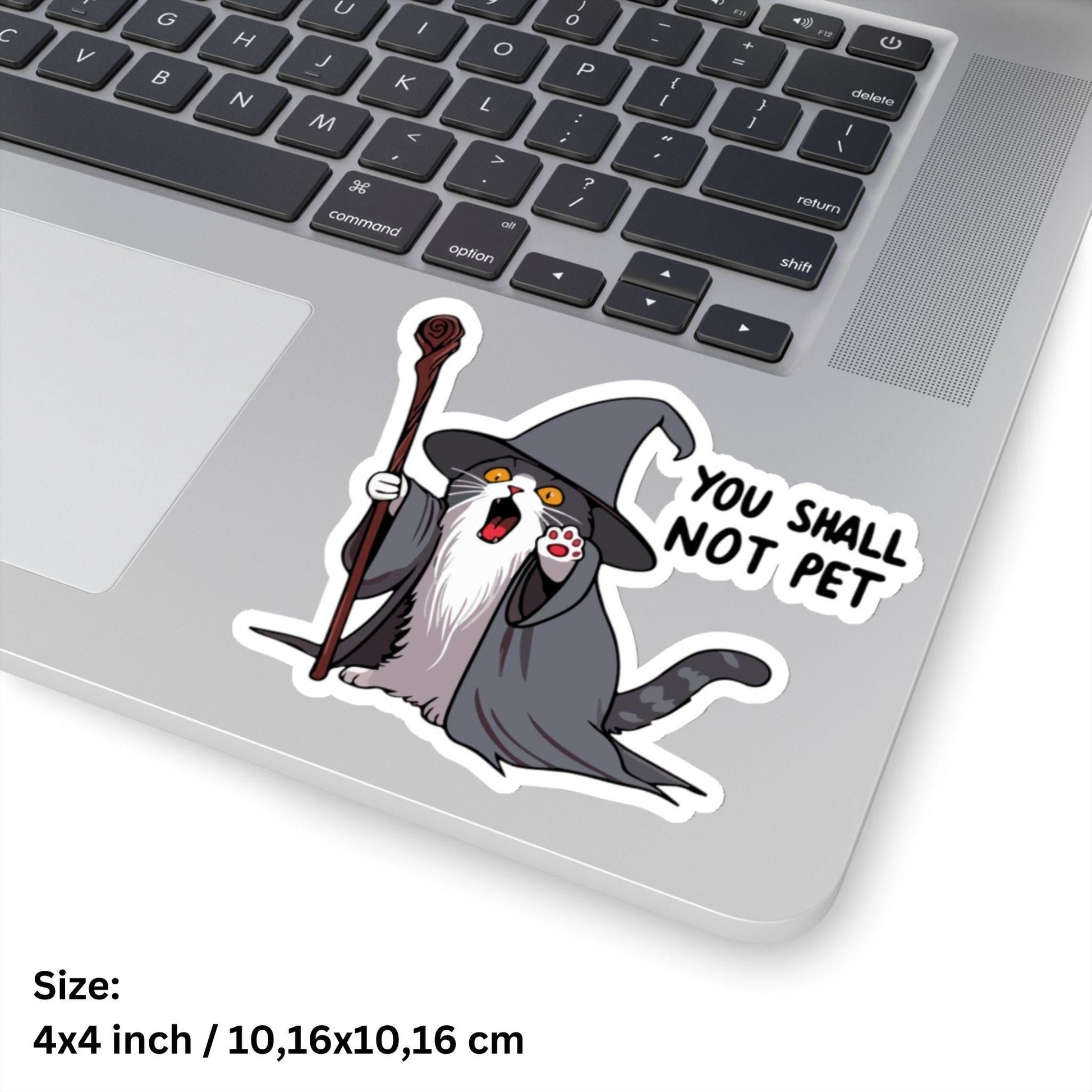 You Shall Not Pet Cat Quote Sticker - Kiss - Cut Style - Hannya Printed Art